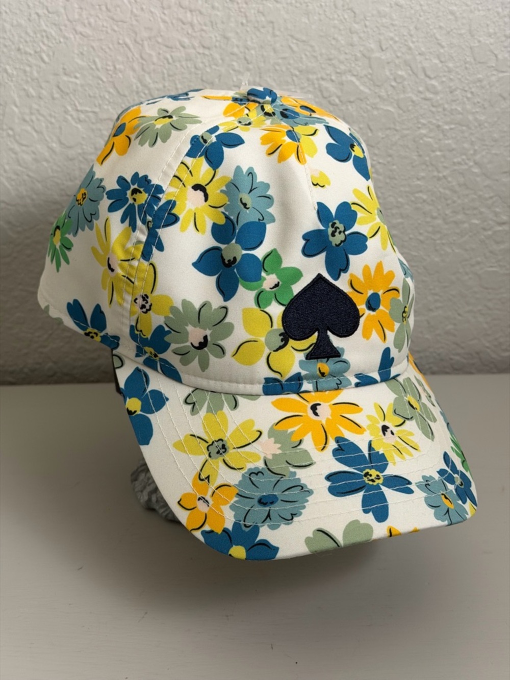 Kate Spade Ball Cap Hat SnapBack Floral Blue Yellow NWT